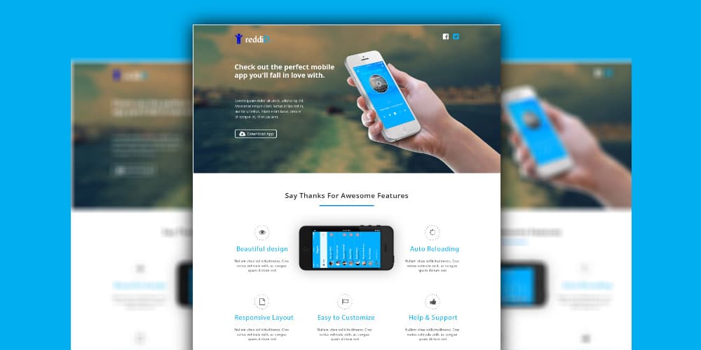 iPhone App Landing Page PSD