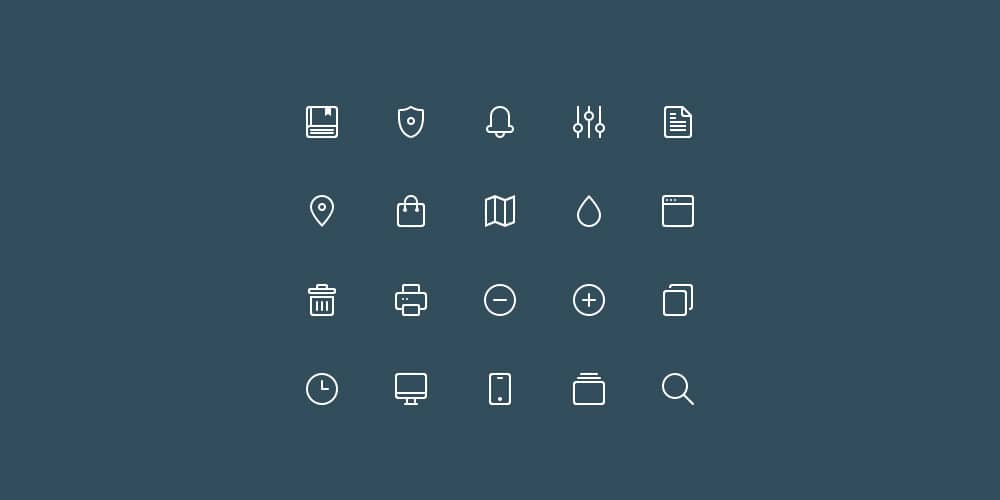 Latest Free Web Elements from March 2014 20 Buddha Line Icons Set