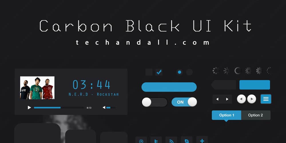 Latest Free Web Elements from March 2014 5 Carbon Black UI Kit