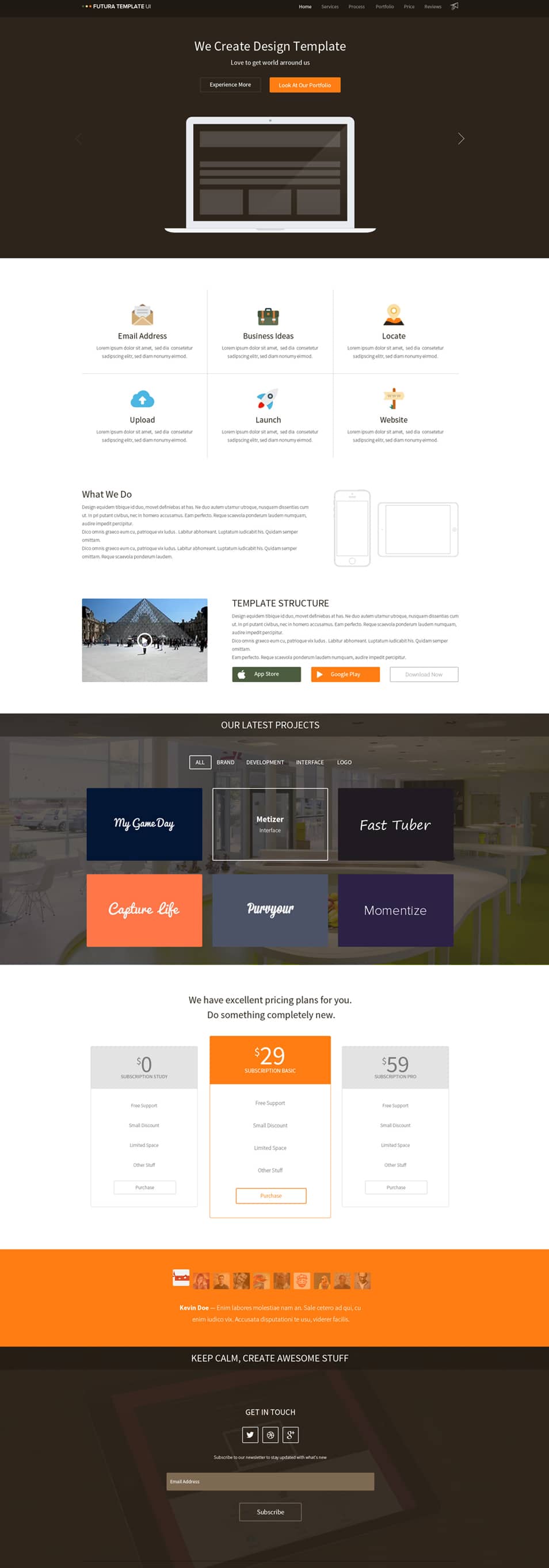 Flat multipurpose template PSD