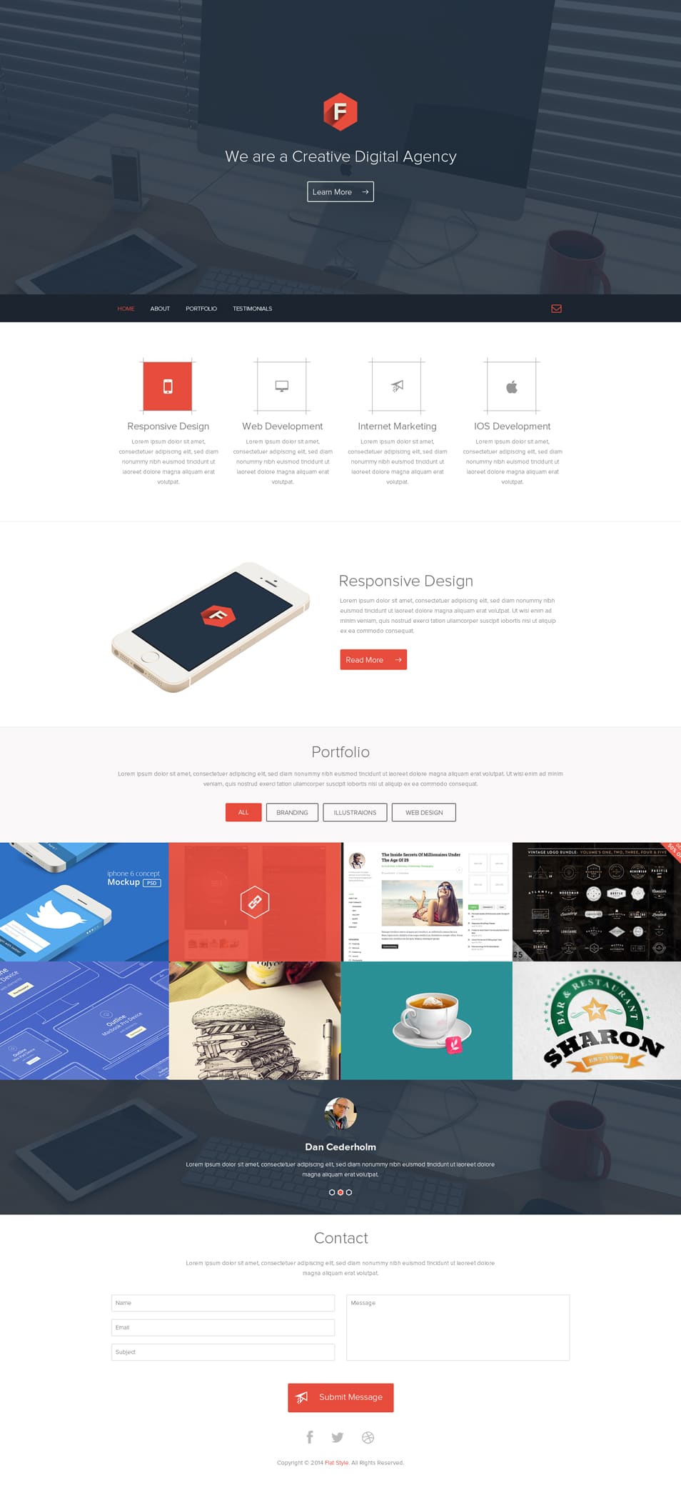 Flatstyle Web Layout Free PSD Flatstyle Web Layout Free PSD