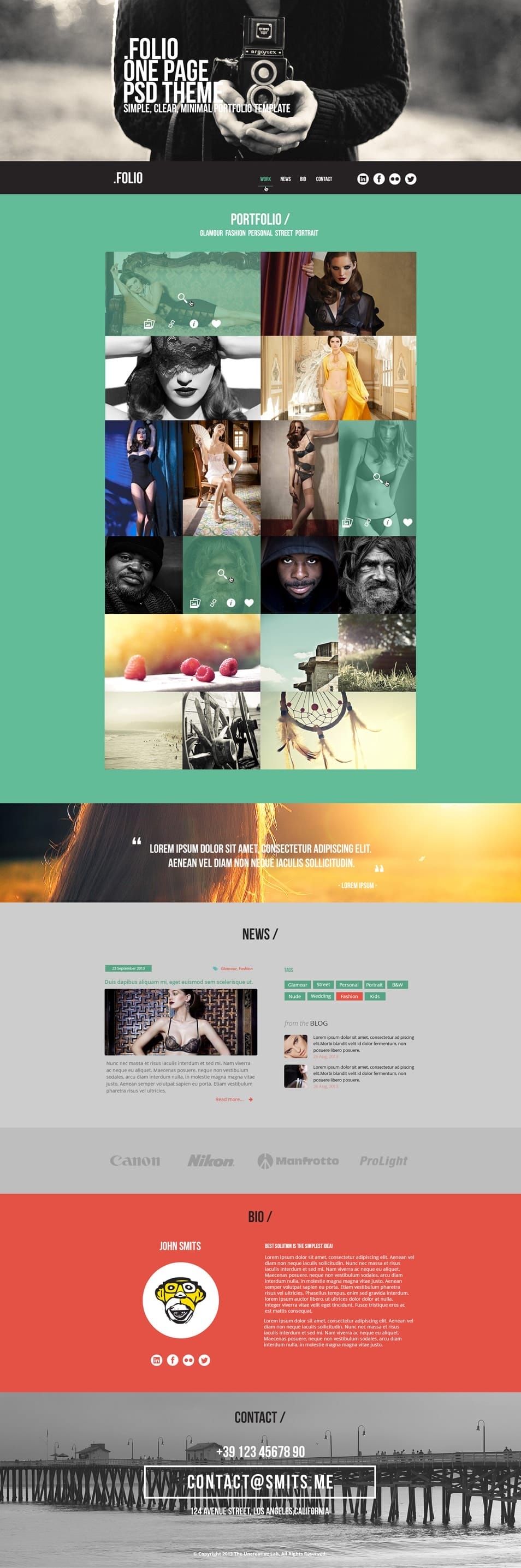 Folio Free Portfolio Template PSD