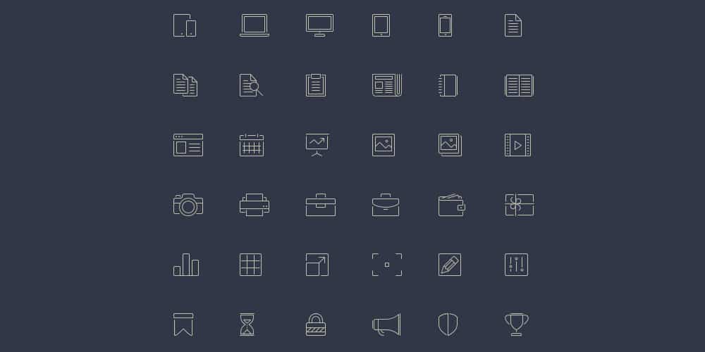 Latest Free Web Elements from February 2014 3 Free Line Style Icons
