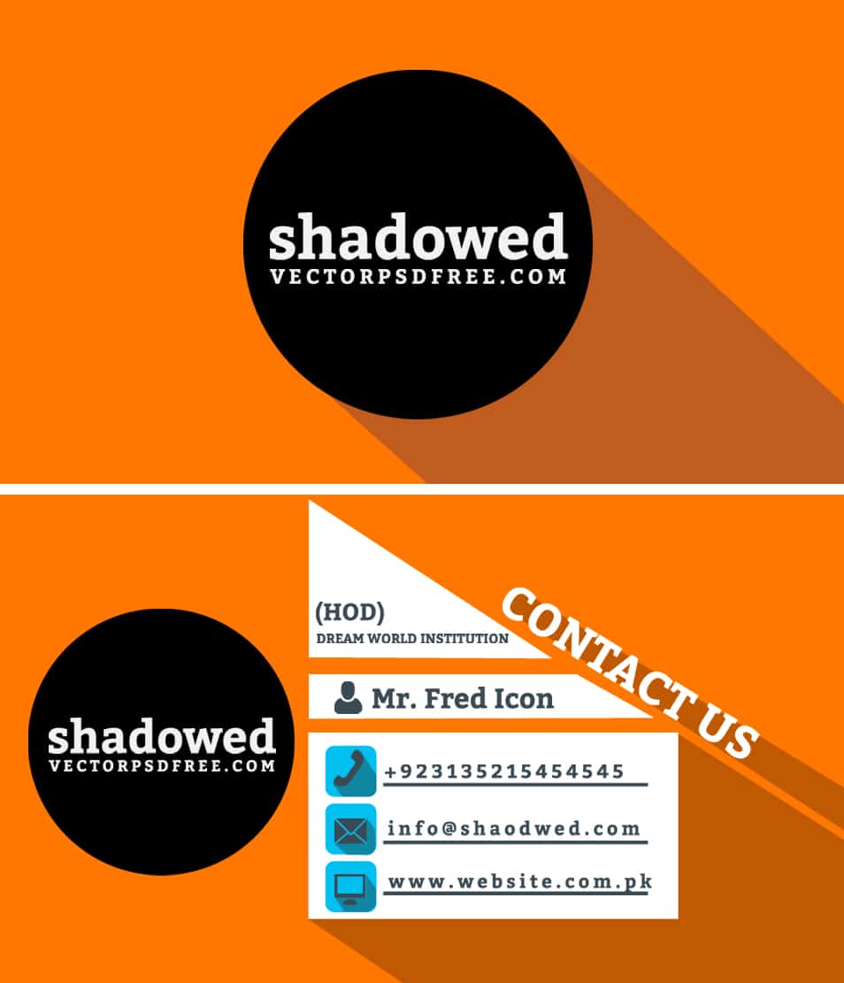 Free Long Shadow Business Card Template Free Long Shadow Business Card Template