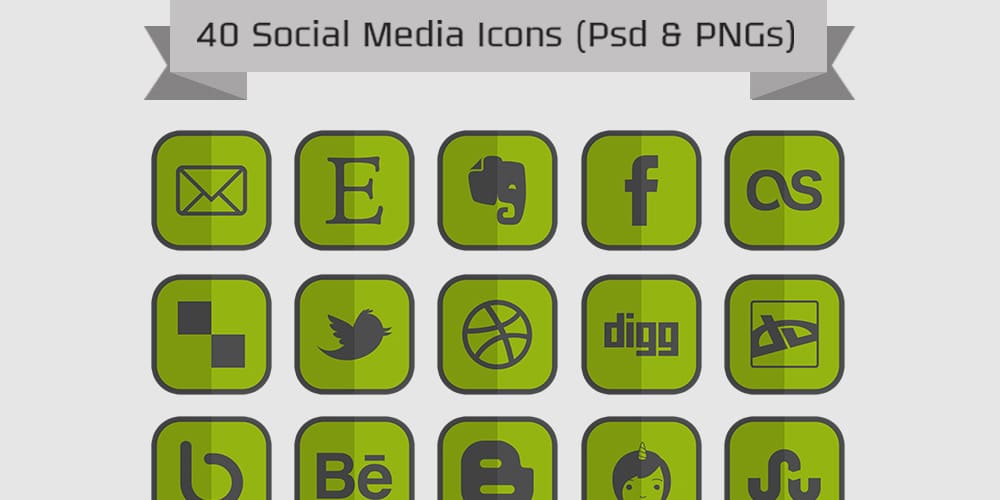 Latest Free Web Elements from February 2014 5 Free Social Media Icons