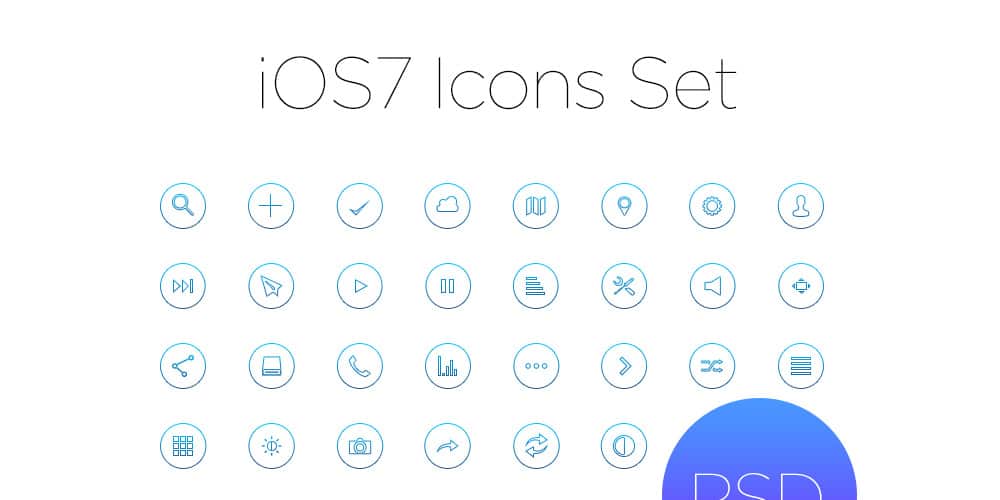 Latest Free Web Elements from February 2014 16 Ios7 Outline Icon Set PSD