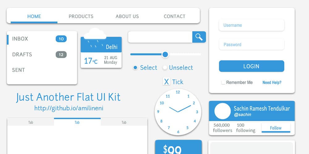 Latest Free Web Elements from March 2014 4 Just Another Flat UI Kit