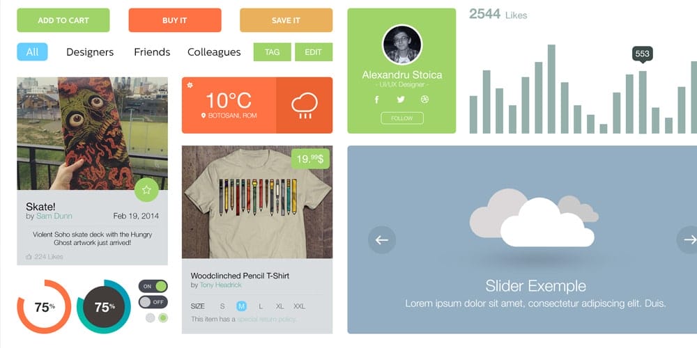 Latest Free Web Elements from March 2014 6 Light UI UX Kit PSD
