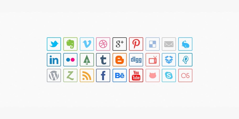 Latest Free Web Elements from March 2014 17 Minimal Social Media Icons