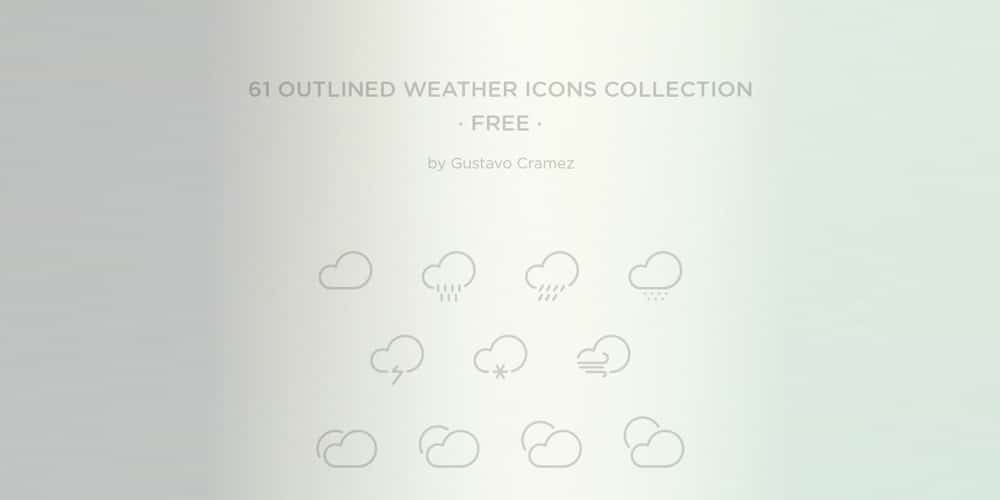 Latest Free Web Elements from February 2014 11 Outlined Weather Icons