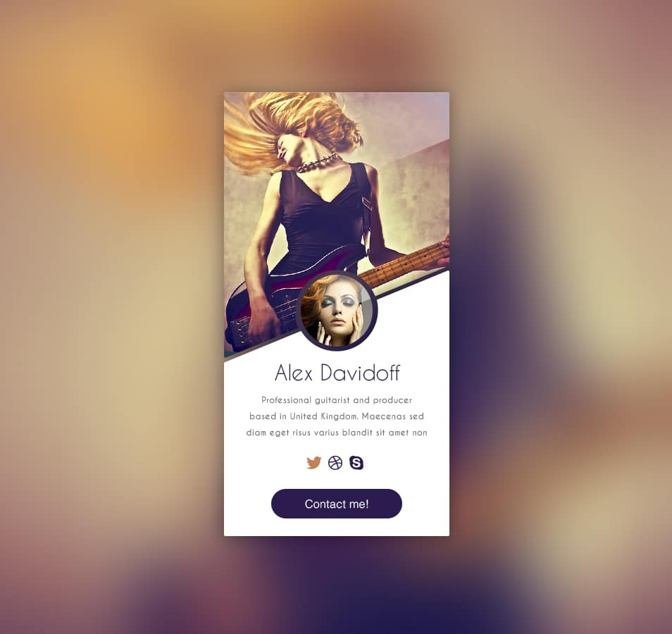 Profile Bio Rebound Free PSD Profile Bio Rebound Free PSD