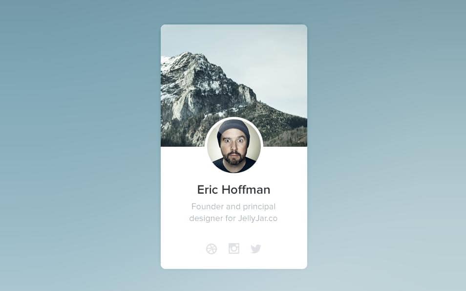 Profile widget PSD Profile widget PSD