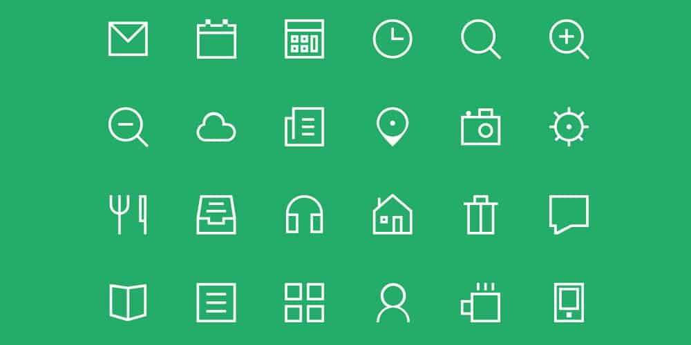 Latest Free Web Elements from March 2014 13 Thin Icon set