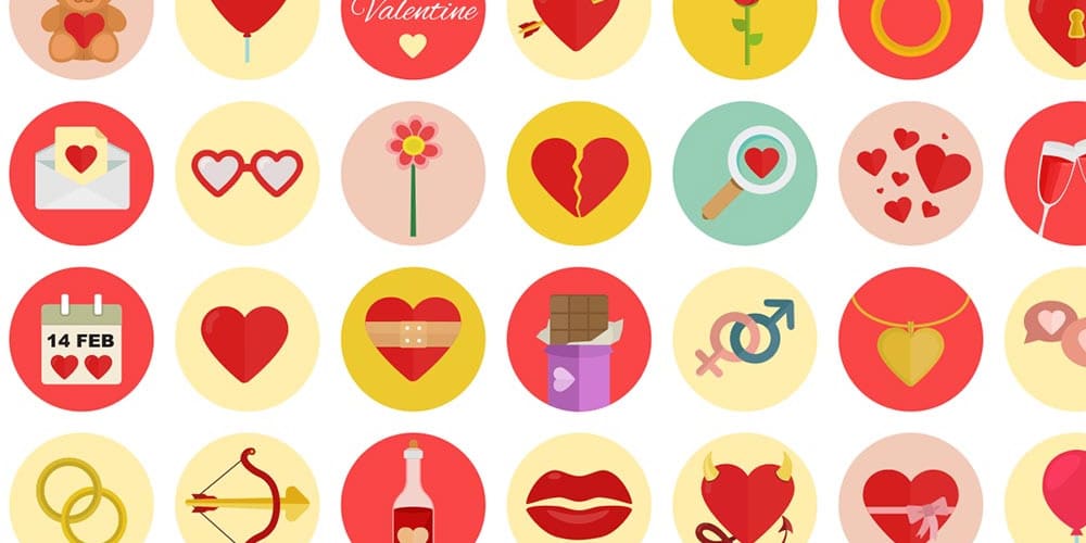 Latest Free Web Elements from February 2014 21 Valentines Icons