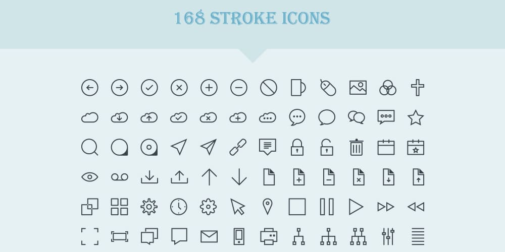 Latest Free Web Elements from February 2014 6 Vector Stroke Icons