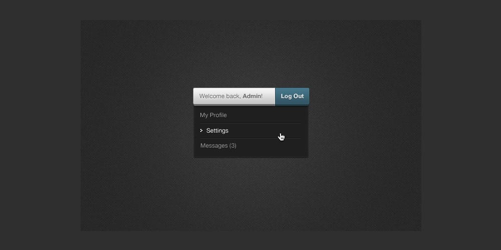 Collection of Latest Free UI Elements 111 Admin Menu with Drop Down