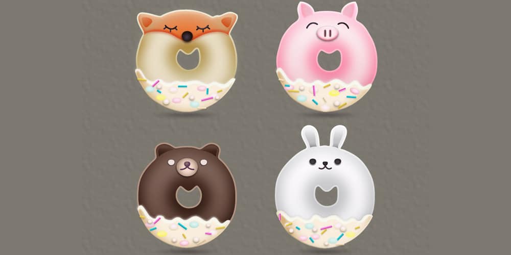 Latest Adobe Illustrator Tutorials 258 Animal-Donuts-Designs