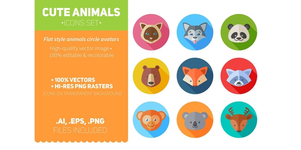 Latest Adobe Illustrator Tutorials 80 Flat Animal Icons