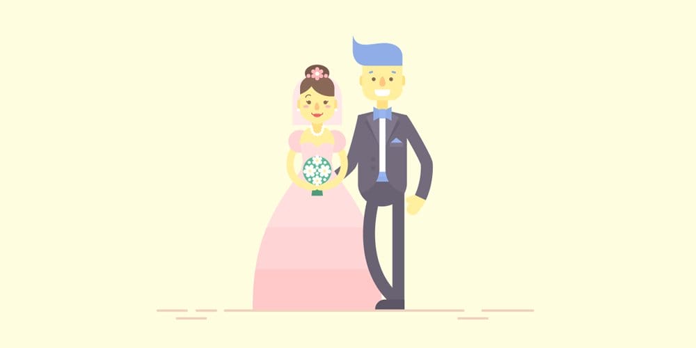 Latest Adobe Illustrator Tutorials 365 Flat Bride & Groom Characters
