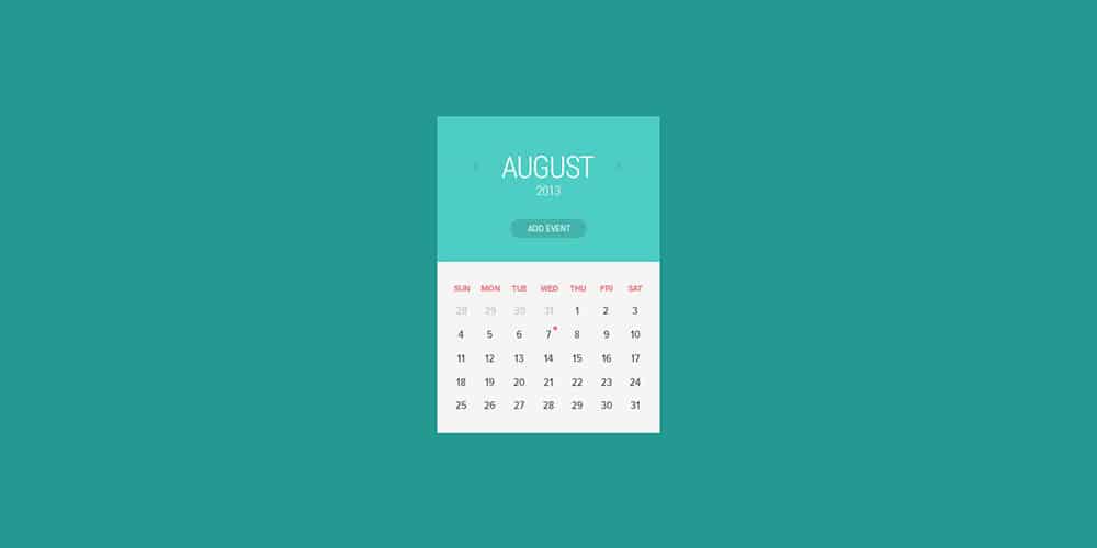 Collection of Latest Free UI Elements 38 Flat Calendar Widget PSD