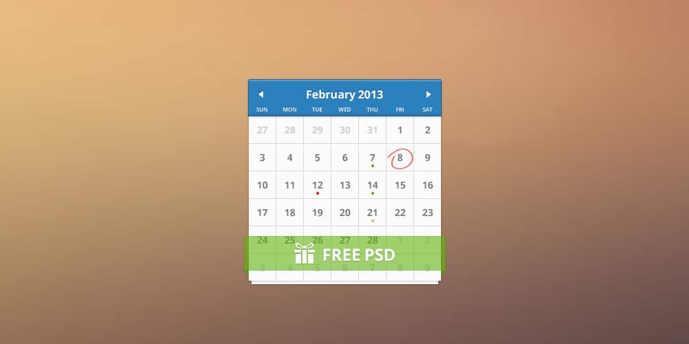 Collection of Latest Free UI Elements 37 Free Calendar