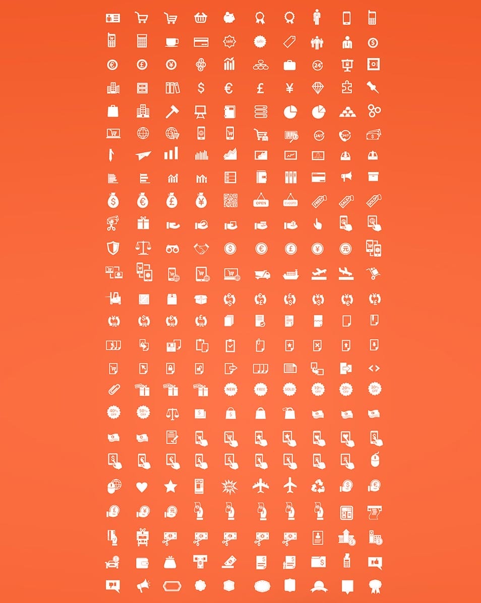 Free eCommerce Vector Icons ui elements PSD for e-commerce websites