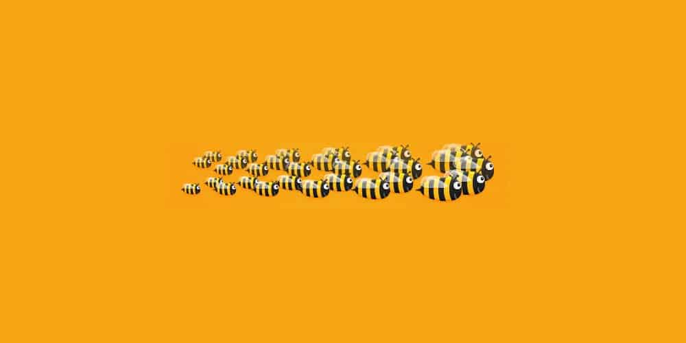 Funny Bee Swarm Illustration