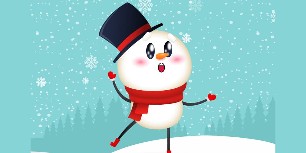 Happy Snowman Character