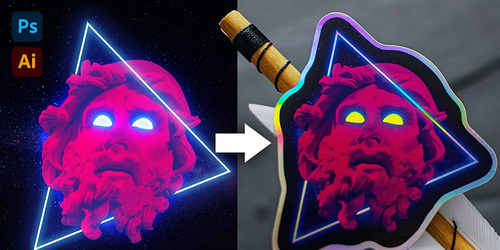 Latest Adobe Illustrator Tutorials 484 Holographic-Sticker