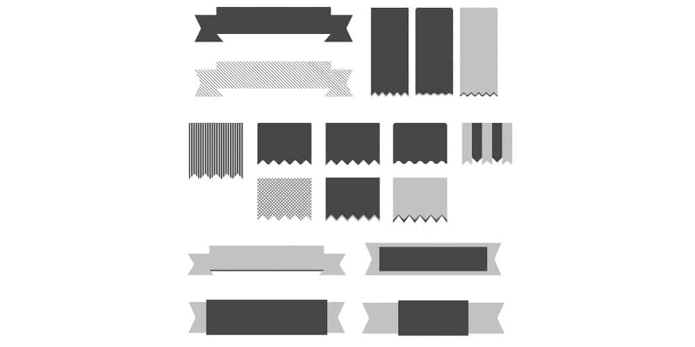 Collection of Latest Free UI Elements 11 Minimal Vector Ribbons