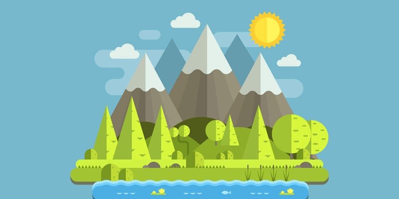 Latest Adobe Illustrator Tutorials 394 How to Create a Mountain Landscape in Flat Style in Adobe Illustrator