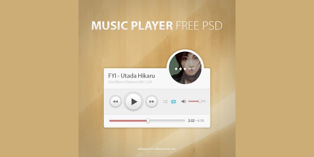 Collection of Latest Free UI Elements 93 Music Player PSD
