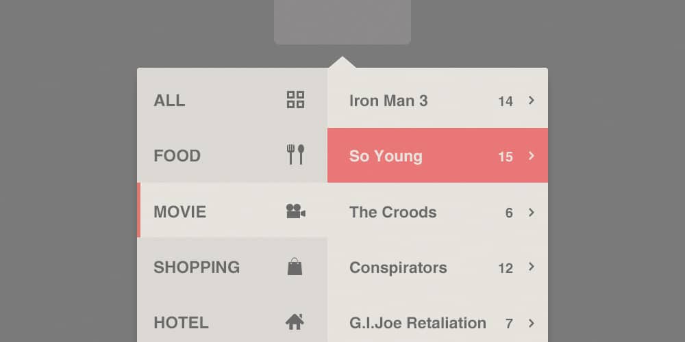 Collection of Latest Free UI Elements 104 Popup Menu