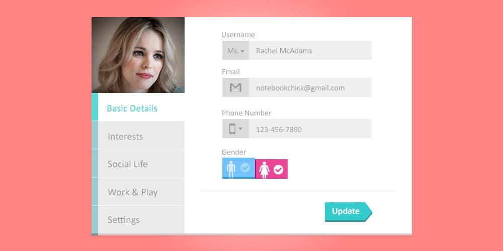 Collection of Latest Free UI Elements 121 Profile Tabs Free PSD