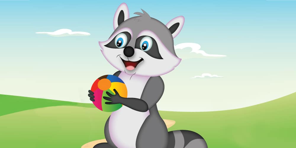 Raccoon cartoon illustration