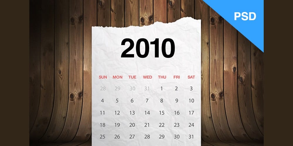 Collection of Latest Free UI Elements 32 Realistic Calendar PSD