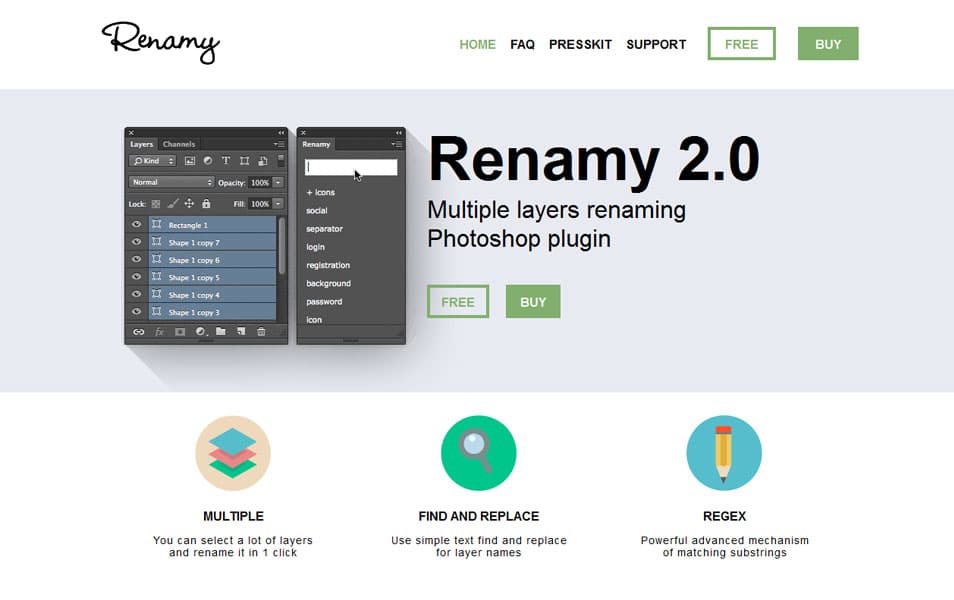 100+ Best Photoshop Plugins for Web Designers 104 Renamy