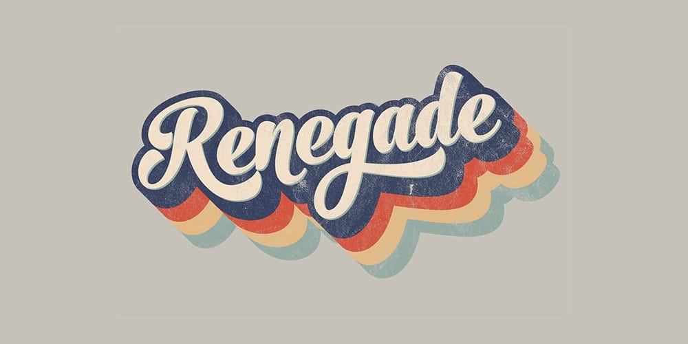 Retro 70s Style Striped Logo Type Effect