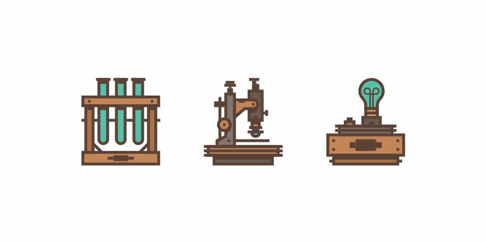 Retro Science-Themed Icon