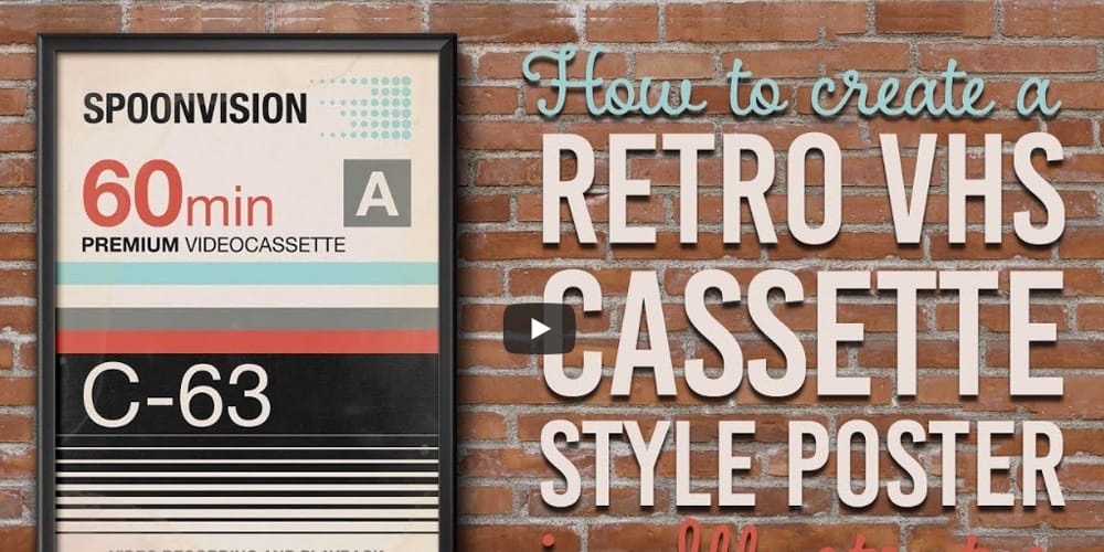 Latest Adobe Illustrator Tutorials 507 Retro VHS Cassette Style Poster Design