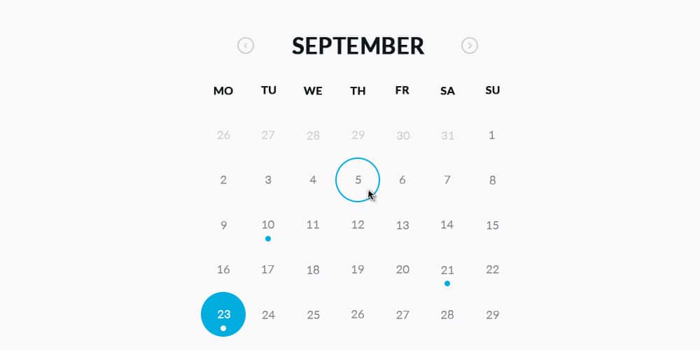 Collection of Latest Free UI Elements 31 Round Calendar