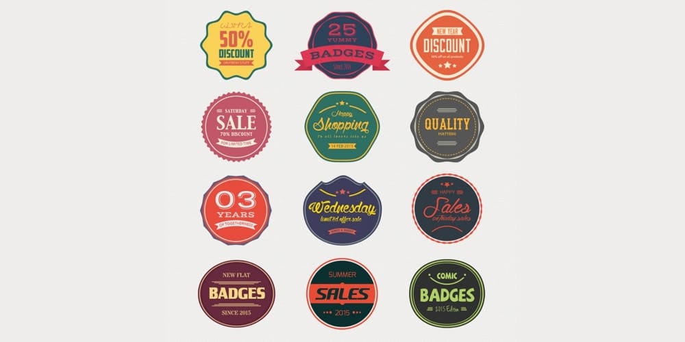 Collection of Latest Free UI Elements 3 Sale Badges Collection PSD