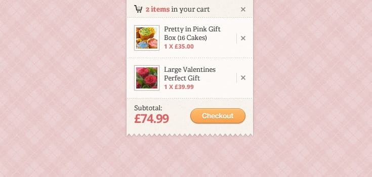 Shopping Cart Quick View PSD Shopping Cart Quick View PSD