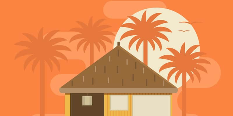 Latest Adobe Illustrator Tutorials 444 Tropical Bungalow on a Palm Beach