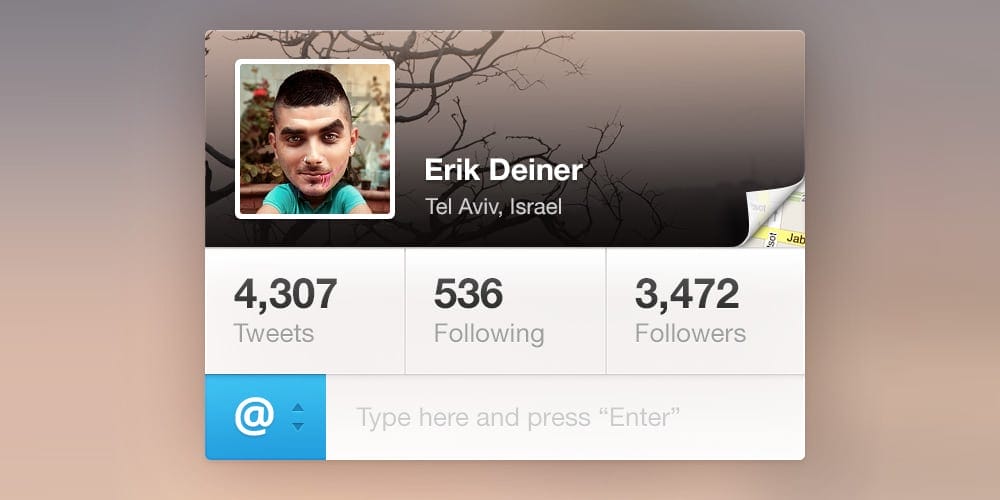 Collection of Latest Free UI Elements 129 Twitter Profile PSD