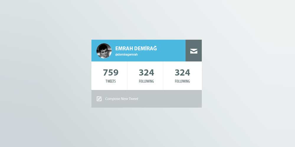 Collection of Latest Free UI Elements 119 Twitter Profile Widget