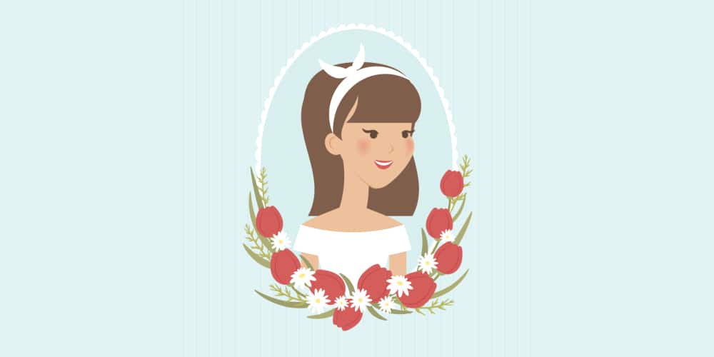 Latest Adobe Illustrator Tutorials 327 Vintage Spring Portrait of a Girl