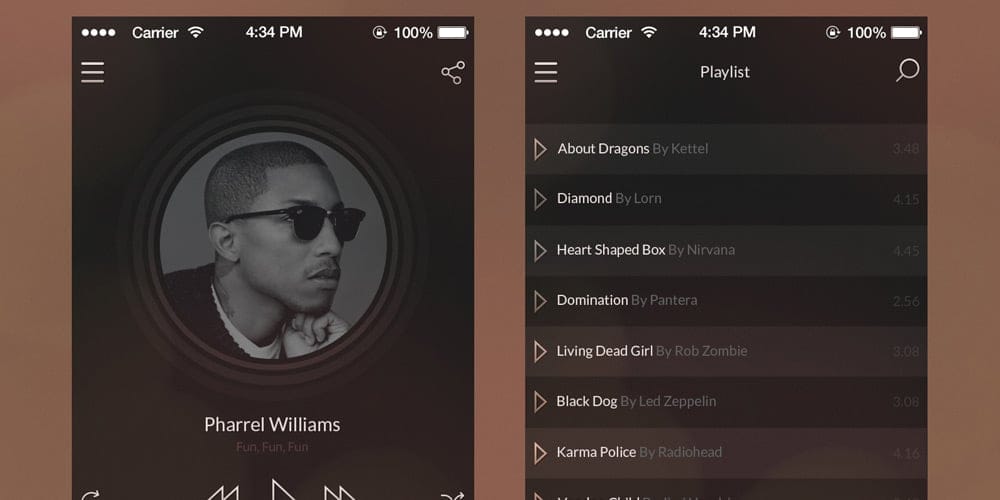 iOS7 Vintage Music Player