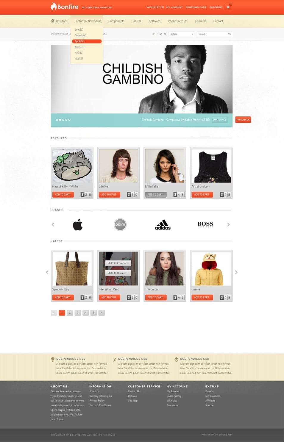 Latest Free Useful UI Elements PSD For E-commerce Websites 61 Bonfire Ecommerce PSD