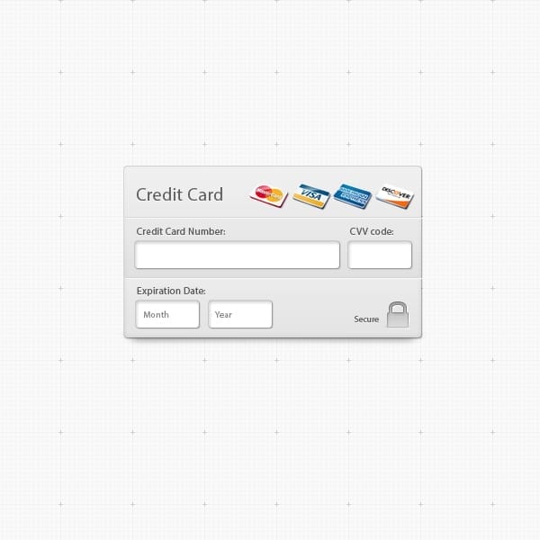 100 + Web Widget Designs PSD 101 CreditCard-Widget